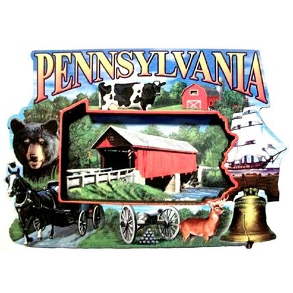 Pennsylvania Montage Artwood Fridge Magnet