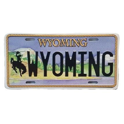 Wyoming "Wyoming" State License Plate Novelty Fridge Magnet
