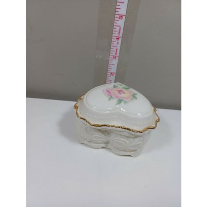 HERITAGE HOUSE Trinket Box Celebration of Love Pink Floral no music (A73)
