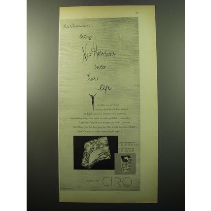 1950 Ciro New Horizons Perfume Advertisement - This Christmas