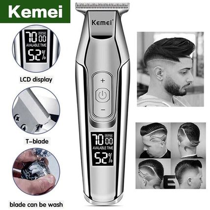 Kemei 5027 Beard Hair Trimmer Cordless Electric Bald Haircut Detailer Clipper