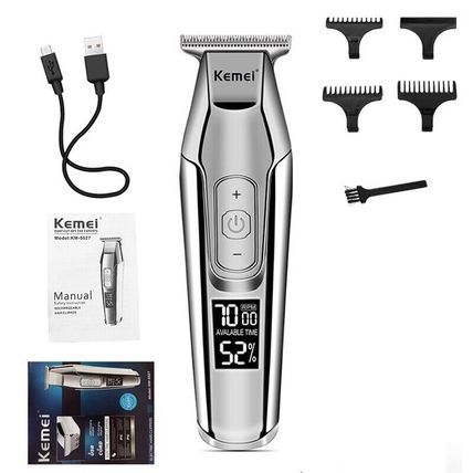 Kemei 5027 Beard Hair Trimmer Cordless Electric Bald Haircut Detailer Clipper