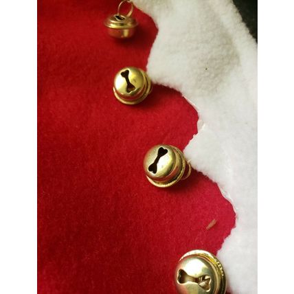 Set of 4 Dog Themed Christmas Stockings Paws Bells Dogs Bones Jingles & Joy