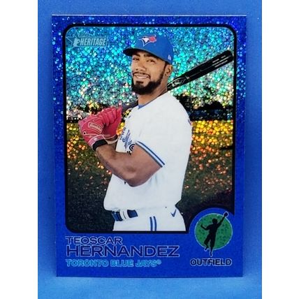 2022 Topps Heritage Chrome Blue Sparkle #357 Teoscar Hernandez