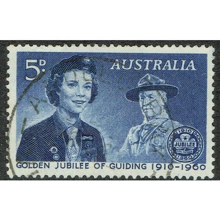 Australia 1960 50th Anniv Girl Guide Movement 5d Deep Ultramarine SG334 FU