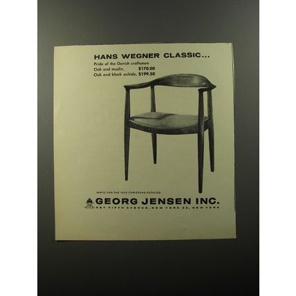 1956 Georg Jensen Chair Ad - Hans Wegner Classic