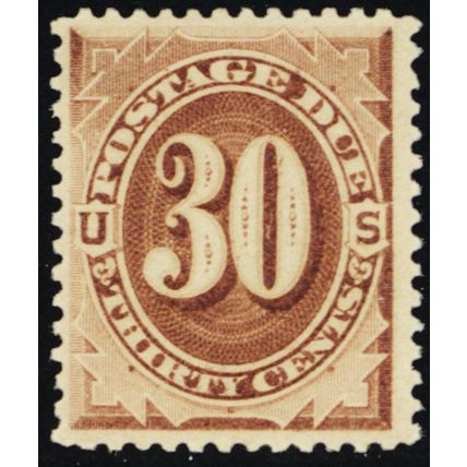 J6, Mint VF OG LH 30¢ Postage Due Stamp - Stuart Katz