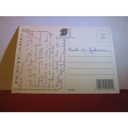 GREEN DRAGON by Michael Whelan used postcard art #