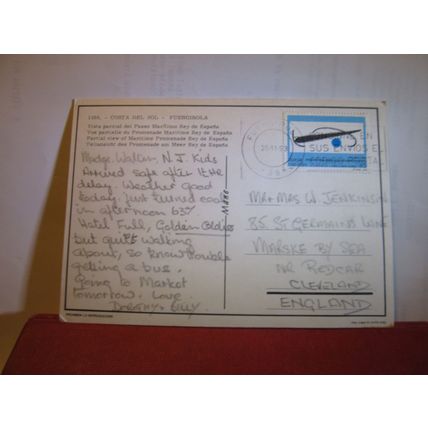 REY DE ESPAFIA, FUENGIROLA, COSTA DEL SOL , SPAIN used postcard 1993 pm #