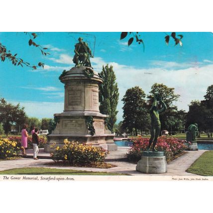 Gower Memorial Stratford upon Avon Postcard posted crease