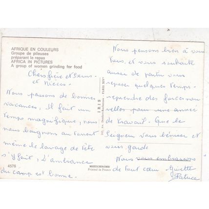 Africa Group of women grinding for food Postcard used VGC