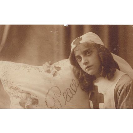 Peace WW1 Red Cross Nurse Queen Victoria Institute Reading Postcard