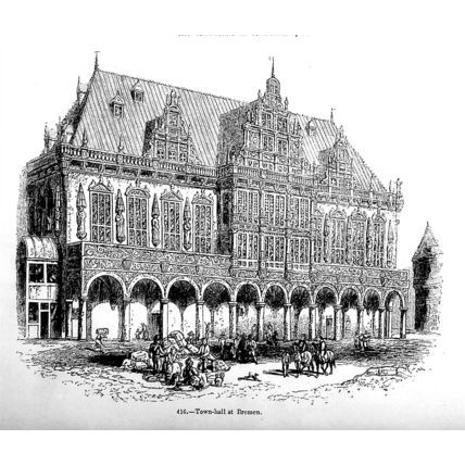 Bremen, Town Hall, Germany, Modern Reproduction Print