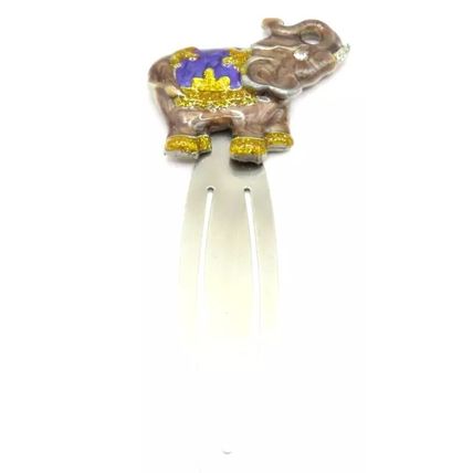 Elephant Bookmark Metal Brown & Purple Detail 11 CM Gift Collectable Home