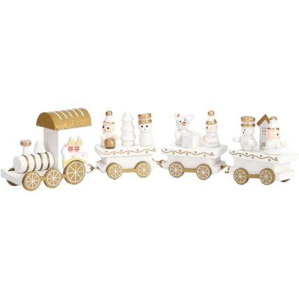 White Wooden Christmas Train Ornament Wooden Christmas Train Toy