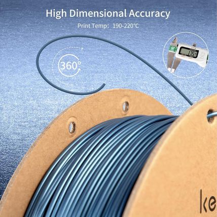 kexcelled PLA Metallic 1.75mm, 3D Printing Filament +/- 0.03mm, Metal Glossy
