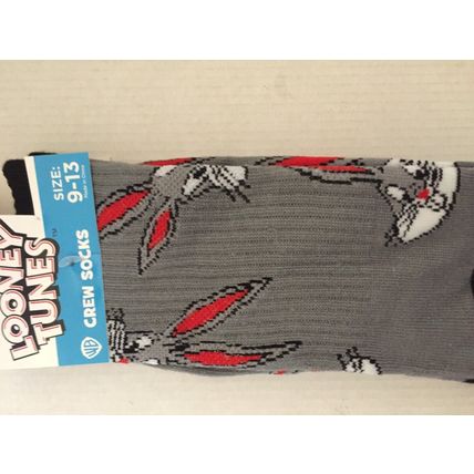 NEW Looney Toons Bugs Bunny, Marvin Martian & Taz Crew Socks, Size 9-13