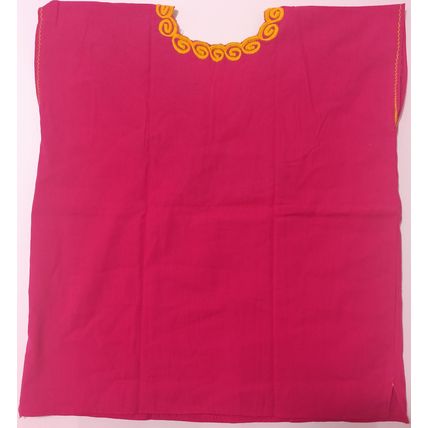 Sunflowers & Calla Lillies Embroidered Cotton Canvas Pink Blouse Chiapas Mexico