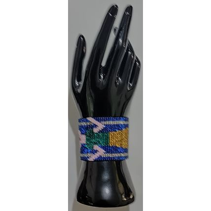 Traditional Huichol Art. Mexico Glass Seed Beads Bracelet. Día de los Muertos 4