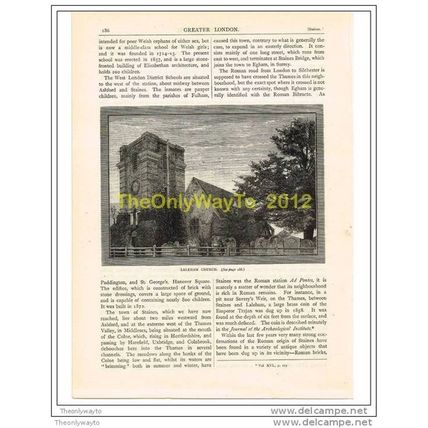 LALEHAM CHURCH, BOOK ILLUSTRATION (PRINT), c1883