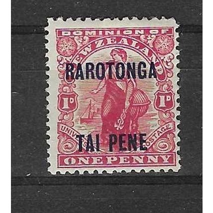 COOK ISLANDS 1919 GV RAROTONGA TAI PENE OVERPRINT 1d MINT SG47