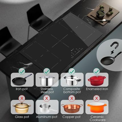 36 Inch Induction Cooktop 5 Boost Burners, Built-In Electric Stove Top Cooker wi