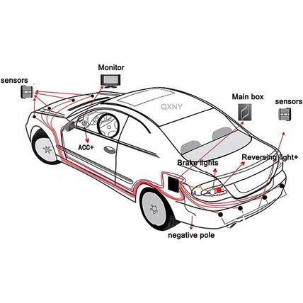 Backup Parktronic System Car Auto Vehicle Reverse with 8 Parking Sensors Kit Dis