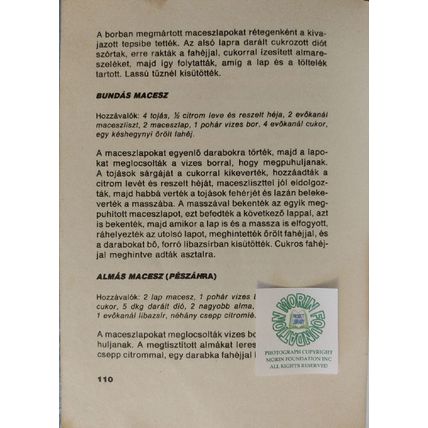 RARE HUNGARIAN JEWISH COOKBOOK MAGYARORSZAGI ZSIDO ETELEK