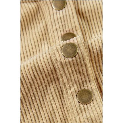 Simply Taupe Solid Ribbed Knit Buttoned Drop Shoulder Oversized Hoodie