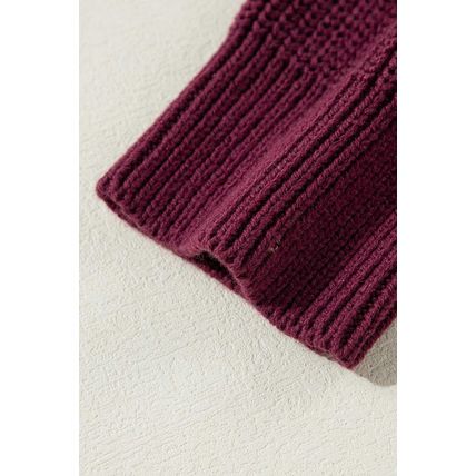Green Color Block Striped Buttoned Shoulder Split Sweater