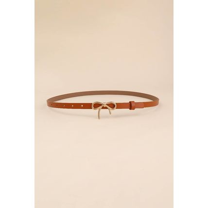 Thai Curry Bow Knot Decor Thin Waist Belt