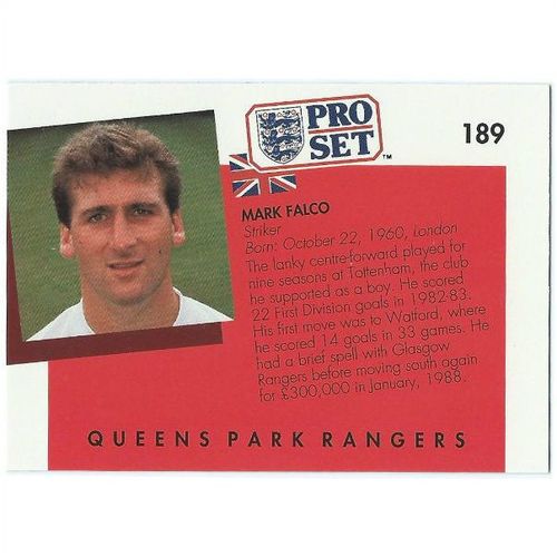 1990/1991 Pro Set Footbal - #189 - Mark Falco