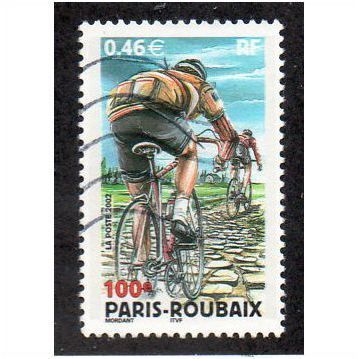 FRA 2002 46c 'PARIS -ROUBAIX CYCLE RACE' FINE USED (EBID20-329)