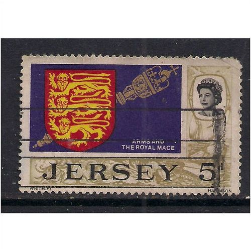 Jersey GB 1969 5d Arms & Royal Mace SG 20.(G575 )