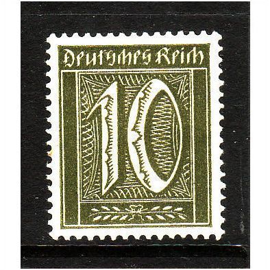 GERMANY 1921 10pf OLIVE SG 154 M / MINT