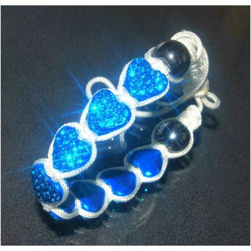 Summer Gift Crystal Love Heart Disco Hematite Shambala Bracelet Jewellery 1788