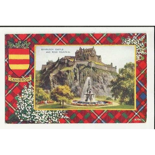 A790 EDINBURGH Castle & Ross Fountain Valentine "Art Colour" Postcard