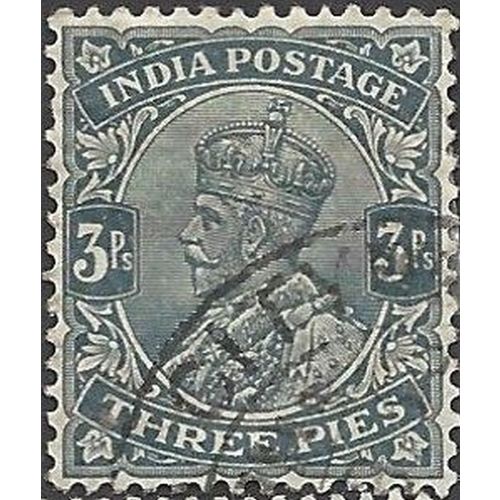 INDIA, King George V, blue-green 1926, 3pies