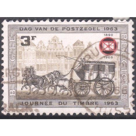 Belgium 1963 - SG1851 - 3f black & ochre - 19th-century mailcoach - used