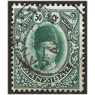 Zanzibar 1908 SG232 50c Blue-Green Fine Used . ..