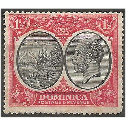 Dominica 1923 SG74 1 1/2d Black & Scarlet Mounted Mint ....