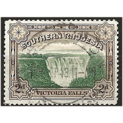 Southern Rhodesia 1932 SG29 2d Green & Chocolate Fine Used . .. .