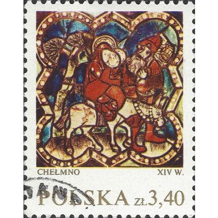 POLAND, Stained glass, flight into Egypt, red 1968, 3.40Zl