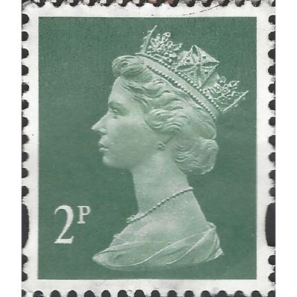 GB, Queen Elizabeth Machin, deep grey-green 1971, 2p