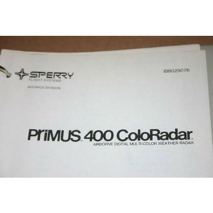 Honeywell Primus 400 Coloradar Systems Install Manual Installation IB8029076