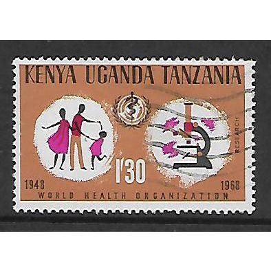 KENYA UGANDA TANGANYIKA 1968 WORLD HEALTH ORG 1s.30 FAMILY & MICOSCOPE SG250 FU