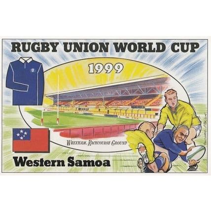 Western Samoa at Wrexham Stadium Rugby World Cup Uniform Postcard
