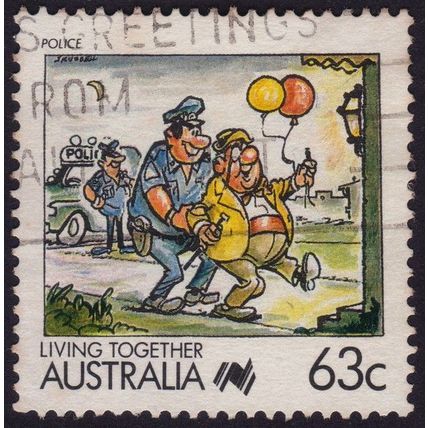 AUSTRALIA 1988 Living Together 63c Police Sc#1070 USED @O571