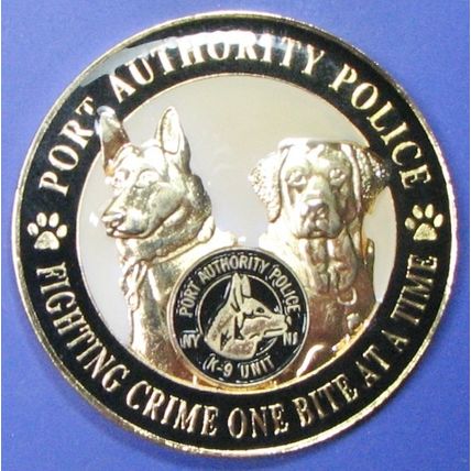 NY & NJ Port Authority K-9 Unit. Challenge Coin. 1.75". 53b.
