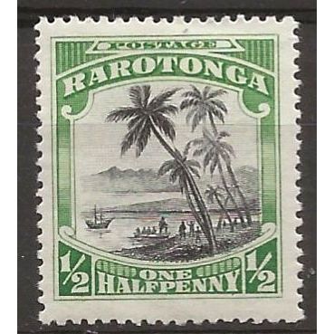 Cook Islands 1920 SG70 1/2d Black & Green Mounted Mint .